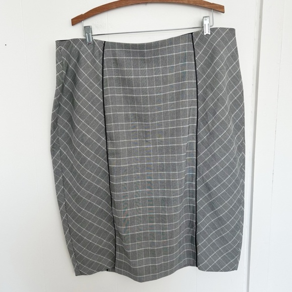 Lane Bryant‎ NWT Grey Black Pencil Skirt Plaid Size 20